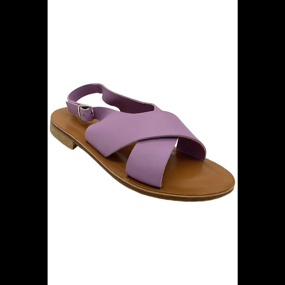 Slaye Women's Lauren Slingback Leather Sandals Lilac - Medium